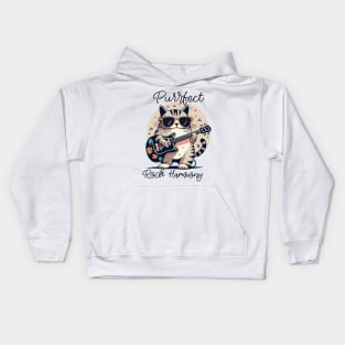 "Purrfect Rock Harmony" design Kids Hoodie